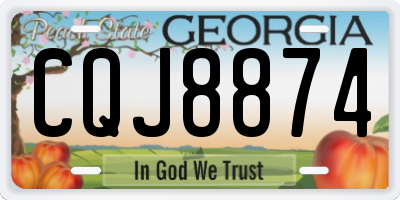 GA license plate CQJ8874