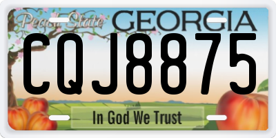 GA license plate CQJ8875