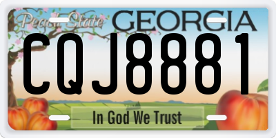 GA license plate CQJ8881