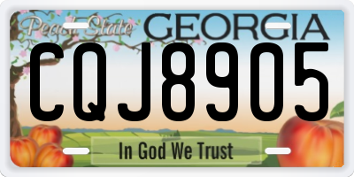 GA license plate CQJ8905