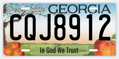 GA license plate CQJ8912
