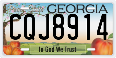 GA license plate CQJ8914