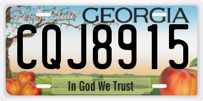 GA license plate CQJ8915