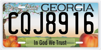 GA license plate CQJ8916