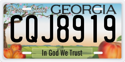 GA license plate CQJ8919