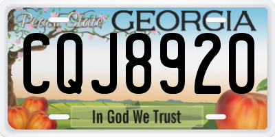 GA license plate CQJ8920