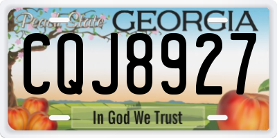 GA license plate CQJ8927