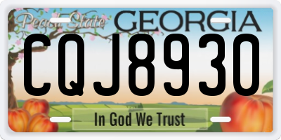 GA license plate CQJ8930