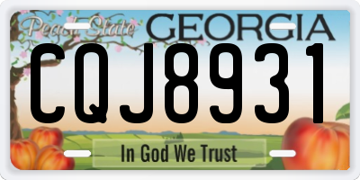 GA license plate CQJ8931