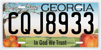 GA license plate CQJ8933