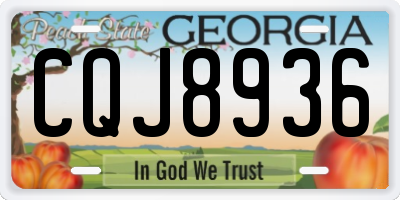GA license plate CQJ8936