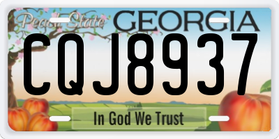 GA license plate CQJ8937