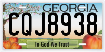 GA license plate CQJ8938