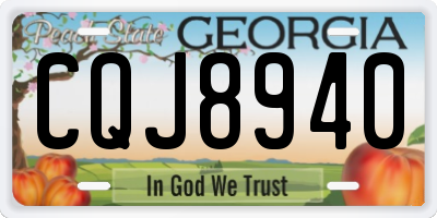 GA license plate CQJ8940