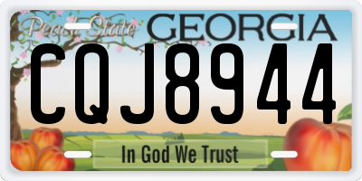 GA license plate CQJ8944