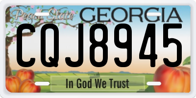 GA license plate CQJ8945