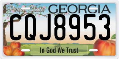 GA license plate CQJ8953