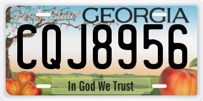 GA license plate CQJ8956