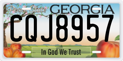 GA license plate CQJ8957