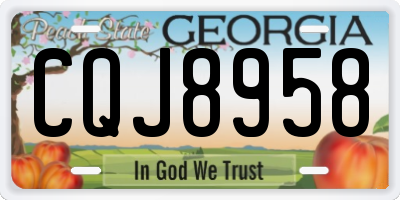 GA license plate CQJ8958