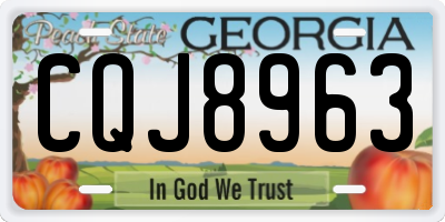 GA license plate CQJ8963
