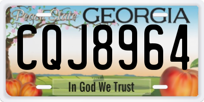 GA license plate CQJ8964
