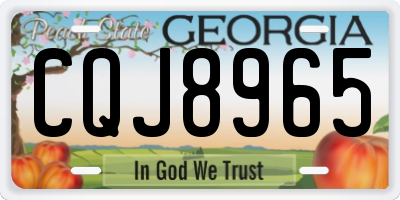 GA license plate CQJ8965