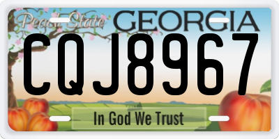 GA license plate CQJ8967