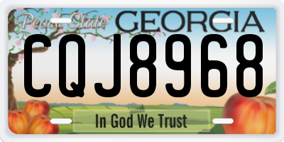GA license plate CQJ8968
