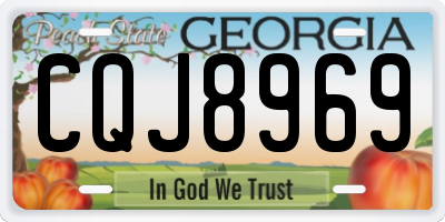 GA license plate CQJ8969