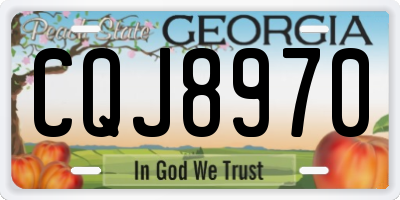 GA license plate CQJ8970
