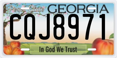 GA license plate CQJ8971