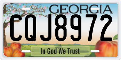 GA license plate CQJ8972