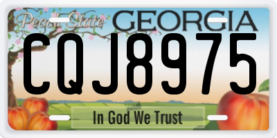 GA license plate CQJ8975