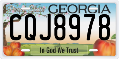 GA license plate CQJ8978