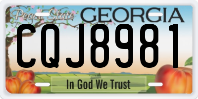 GA license plate CQJ8981