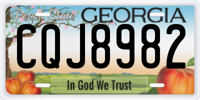 GA license plate CQJ8982