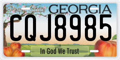 GA license plate CQJ8985