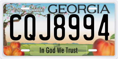 GA license plate CQJ8994