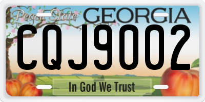 GA license plate CQJ9002