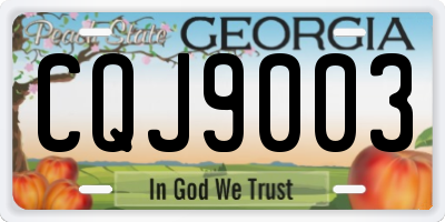 GA license plate CQJ9003