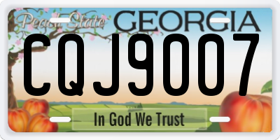 GA license plate CQJ9007