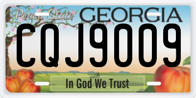 GA license plate CQJ9009