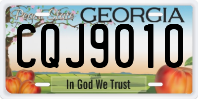GA license plate CQJ9010
