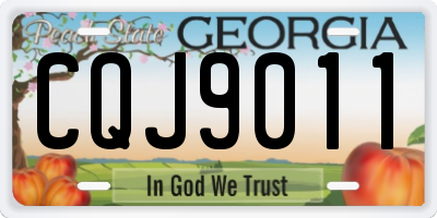 GA license plate CQJ9011