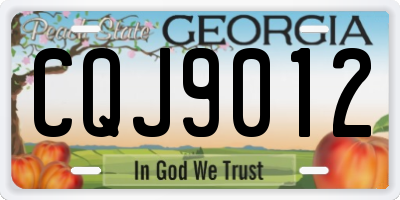 GA license plate CQJ9012
