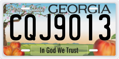 GA license plate CQJ9013
