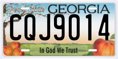GA license plate CQJ9014