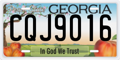 GA license plate CQJ9016