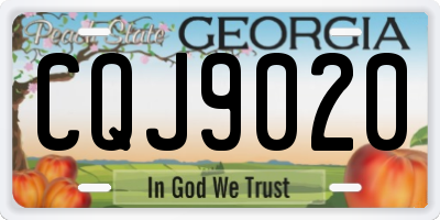 GA license plate CQJ9020